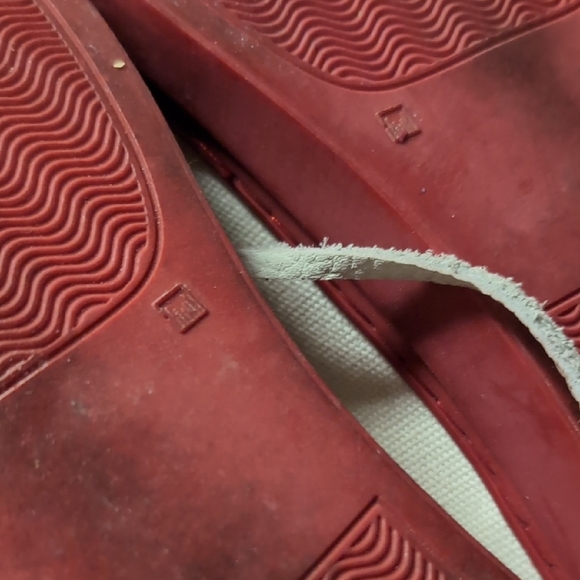 Sully Wong White and Red Canvas Sneakers - Picture 9 of 10